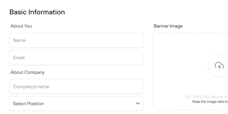 Enter info about you